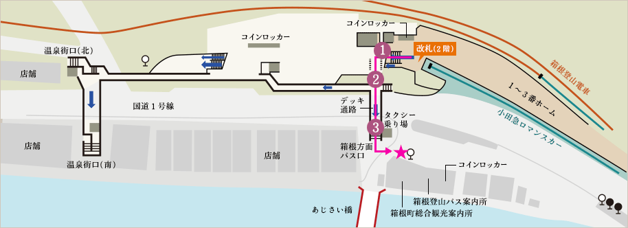 箱根湯本駅詳細地図